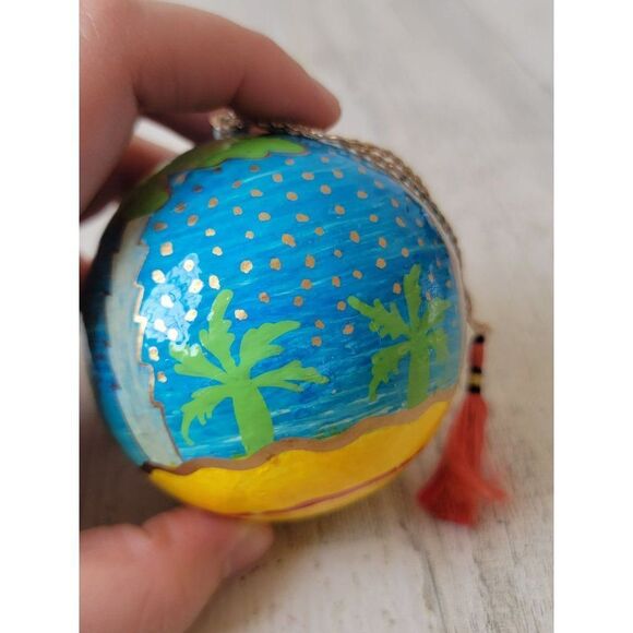 Jesus nativity scene ball ornaments palm tree Xmas decor - Picture 7 of 9